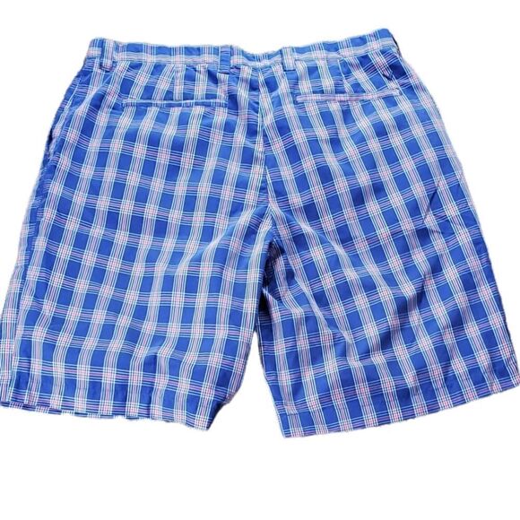 Callaway Blue & Red Plaid Golf Shorts - Picture 2 of 5